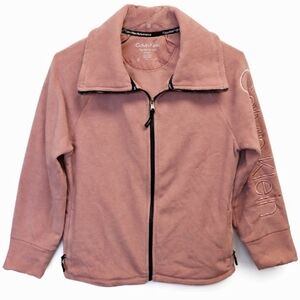 Calvin Klein Pink Spellout Full Zip Fleece Jacket Sz XL
